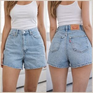 Levi's Light Blue High-Rise Shorts